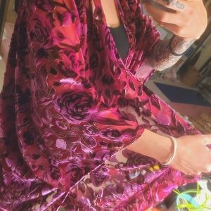 unique ~ boho velvet rose kimono